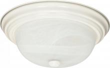 Nuvo 60/222 - 2 Light; 13 in.; Flush Mount; Alabaster Glass; Textured White Finish