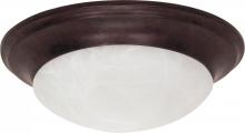 Nuvo 60/280 - 1 Light; 12 in.; Flush Mount; Twist and Lock with Alabaster Glass; Old Bronze Finish