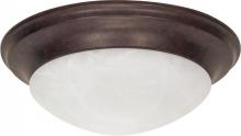 Nuvo 60/282 - 3 Light; 17 in.; Flush Mount; Twist and Lock with Alabaster Glass; Old Bronze Finish