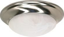 Nuvo 60/283 - 1 Light; 12 in.; Flush Mount; Twist and Lock with Alabaster Glass; Brushed Nickel Finish