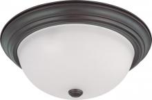 Nuvo 60/3147 - 3 Light; 15 in.; Flush Mount with Frosted White Glass; Mahogany Bronze Finish