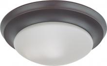 Nuvo 60/3175 - 1 Light; 12 in.; Flush Mount Twist and Lock with Frosted White Glass; Mahogany Bronze Finish