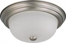 Nuvo 60/3262 - 2 Light; 13 in.; Flush Mount with Frosted White Glass; Brushed Nickel Finish