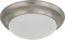 Nuvo 60/3271 - 1 Light 12 in. Flush Mount Twist & Lock with Frosted White Glass; Brushed Nickel Finish