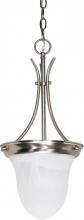 Nuvo 60/394 - 1 Light; 10 in.; Pendant; Alabaster Glass Bell; Brushed Nickel Finish
