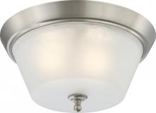 Nuvo 60/4153 - Surrey; 3 Light; Flush Dome Fixture with Frosted Glass; Brushed Nickel Finish