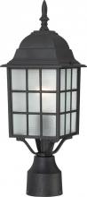 Nuvo 60/4909 - Adams; 1 Light; 17 in.; Outdoor Post with Frosted Glass; Textured Black Finish