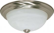 Nuvo 60/6000 - 2 Light; 11 in.; Flush Mount; Alabaster Glass; Color retail packaging; Brushed Nickel Finish