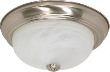 Nuvo 60/6001 - 2 Light; 13 in.; Flush Mount; Alabaster Glass; Color retail packaging; Brushed Nickel Finish