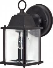 Nuvo 60/638 - 1 Light; 9 in.; Wall Lantern; Cube Lantern with Clear Beveled Glass; Textured Black Finish