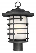 Nuvo 60/6406 - Lansing; 1 Light; Outdoor Post Lantern with Etched Glass; Textured Black Finish