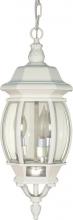 Nuvo 60/894 - Central Park; 3 Light; 20 in.; Hanging Lantern with Clear Beveled Glass; White Finish