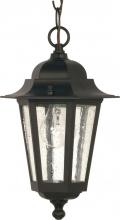 Nuvo 60/993 - Cornerstone; 1 Light; 13 in.; Hanging Lantern with Clear Seed Glass; Textured Black Finish