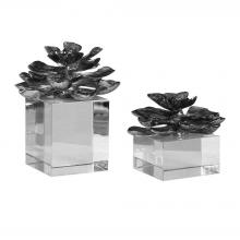 Uttermost 20158 - Uttermost Indian Lotus Metallic Silver Flowers Set/2