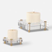 Uttermost 18643 - Uttermost Claire Crystal Block Candleholders Set/2