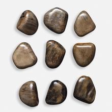 Uttermost 04323 - Uttermost Pebbles Walnut Wood Wall Décor Set/9