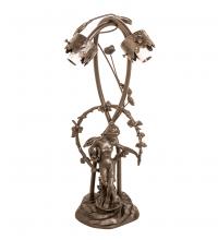 Meyda White 10248 - 17" High Pond Lily 2 Light Trellis Girl Table Base