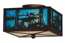 Meyda White 163101 - 10" Square Moose at Lake Flushmount