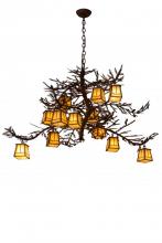 Meyda White 185796 - 54" Long Pine Branch Valley View 12 LT Oblong Chandelier