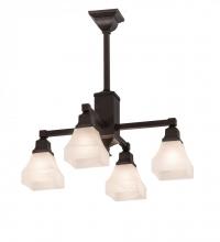 Meyda White 192959 - 24.5" Wide Bungalow White Alabaster Swirl 4 Light Chandelier