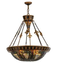 Meyda White 19808 - 28" Wide Fleur-de-lis Inverted Pendant