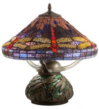 Meyda White 212524 - 17" High Tiffany Dragonfly Table Lamp