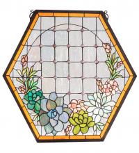 Meyda White 222564 - 20" Wide X 20" High Succulent Stained Glass Window