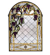 Meyda White 66048 - 24" Wide X 36" High Grape Diamond Trellis Stained Glass Window