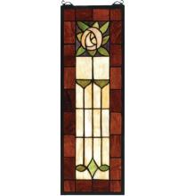 Meyda White 67791 - 8" Wide X 24" High Pasadena Rose Stained Glass Window