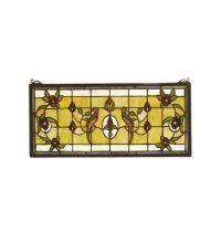 Meyda White 98451 - 22" Wide X 10" High Lancaster Transom Stained Glass Window